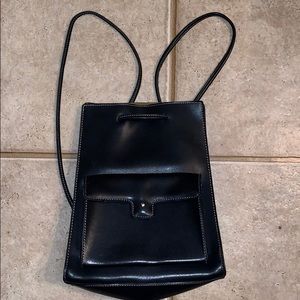 Really adorable black leather backpack